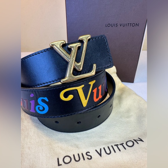 Louis Vuitton Monogram New Wave Black Leather Belt GHW 31.75”-35.75” Box Bag COA - Picture 4 of 12